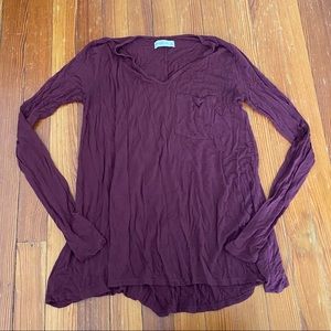 Burgundy flowy long sleeve